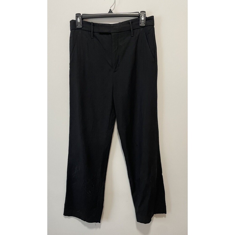 Gucci Uniform Classic Black Flat Front Womens Dress Pants 36 designer Flaws